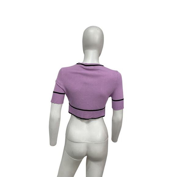 Lovers And Friends 'Pearl' Purple Rayon Short Sleeve Cardigan Size XS - Picture 3 of 4